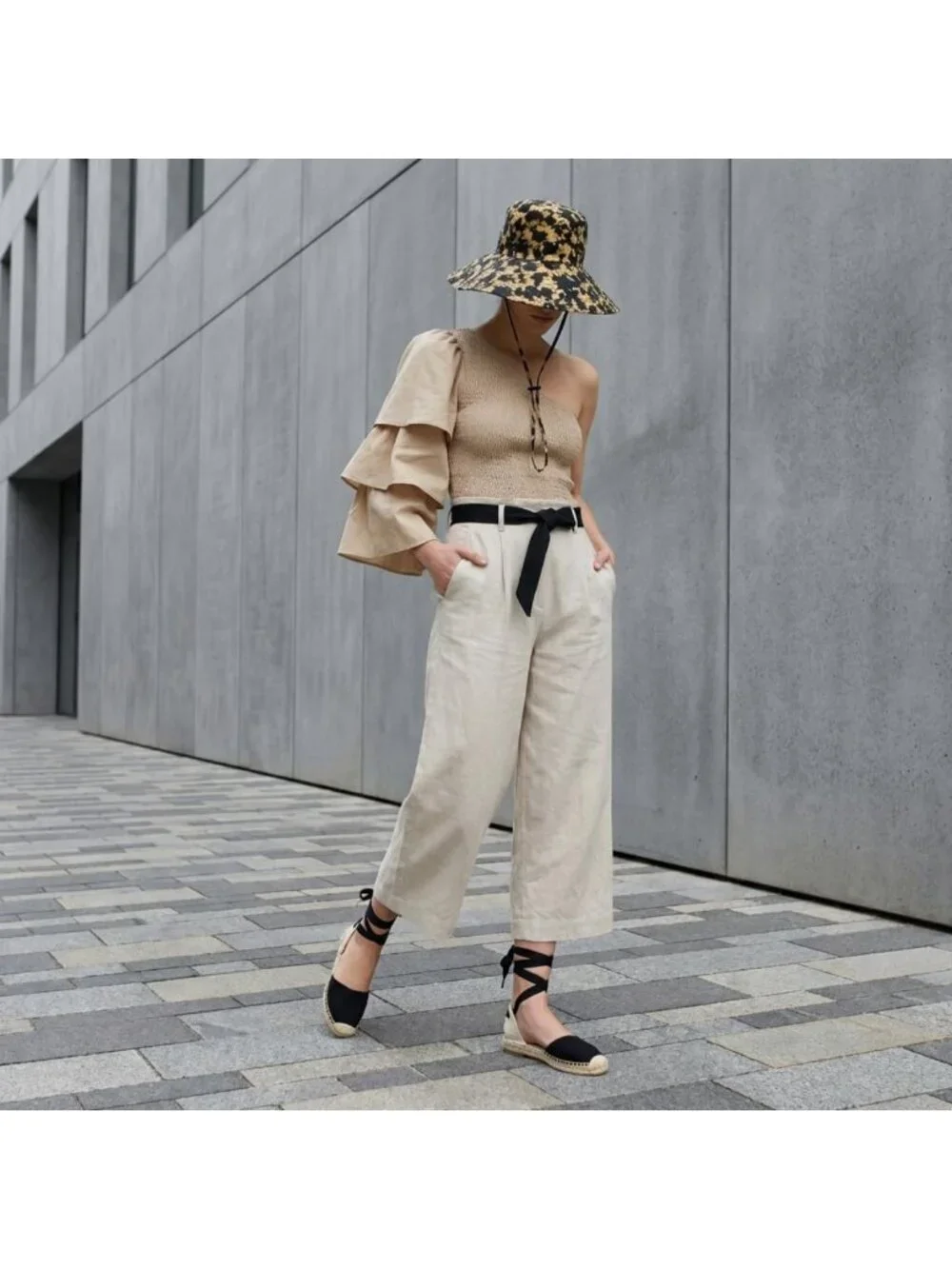 Comfortable Closed Toe Wedge Sandals for Women, Elastic Ankle Strap, Jute Sole